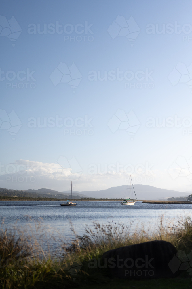 peaceful Huon river - Australian Stock Image