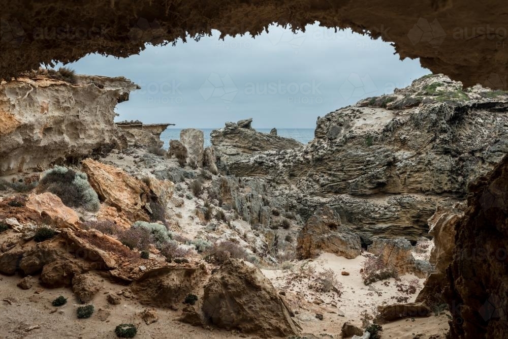 Peering Through the Cave - Australian Stock Image
