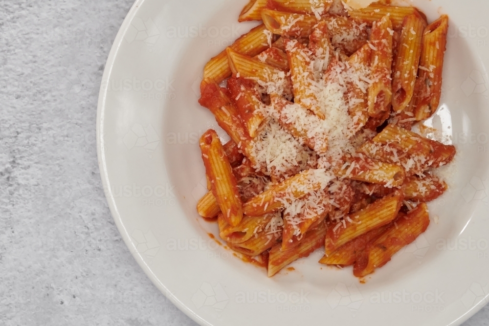 Image of Penne Pasta with Napoli Sauce - Austockphoto
