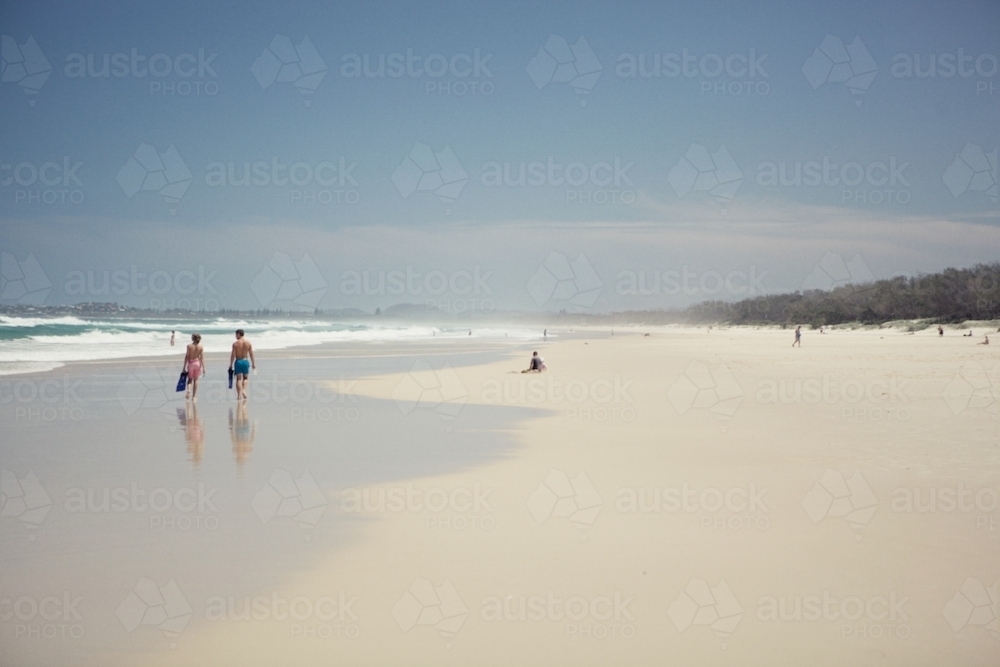 People at the Beach in Northern New South Wales - Australian Stock Image