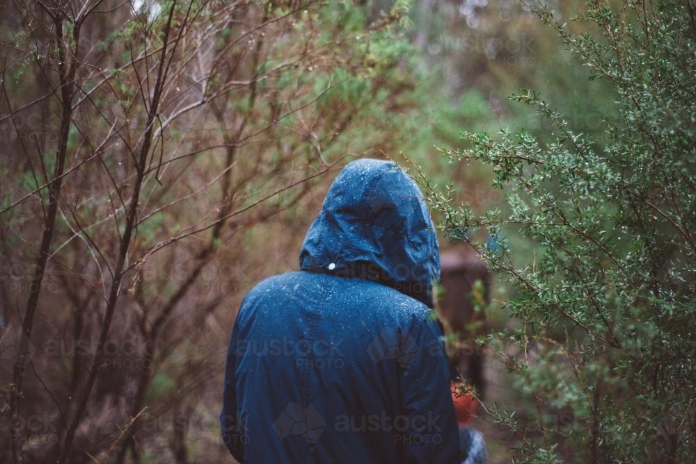 People Bush Walking from Behind - Australian Stock Image