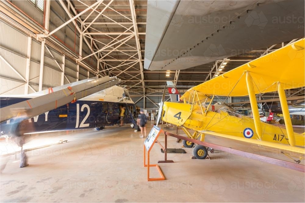 People Exploring the Aviation Museum - Australian Stock Image