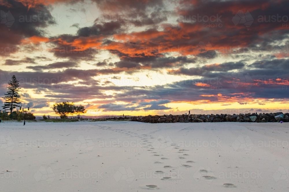 People going for sunset walk - Australian Stock Image
