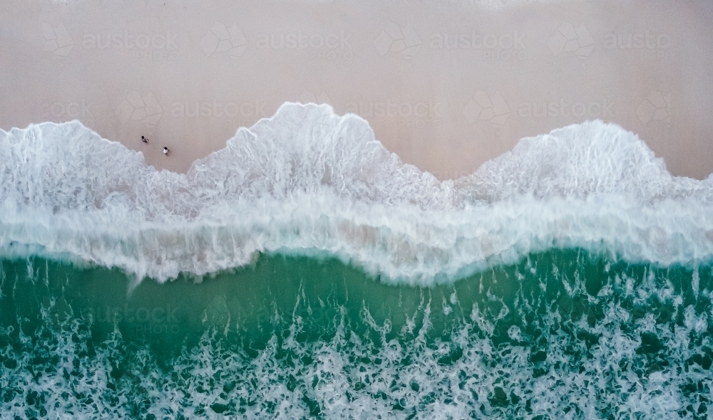 People walking on Beach Top View - Australian Stock Image