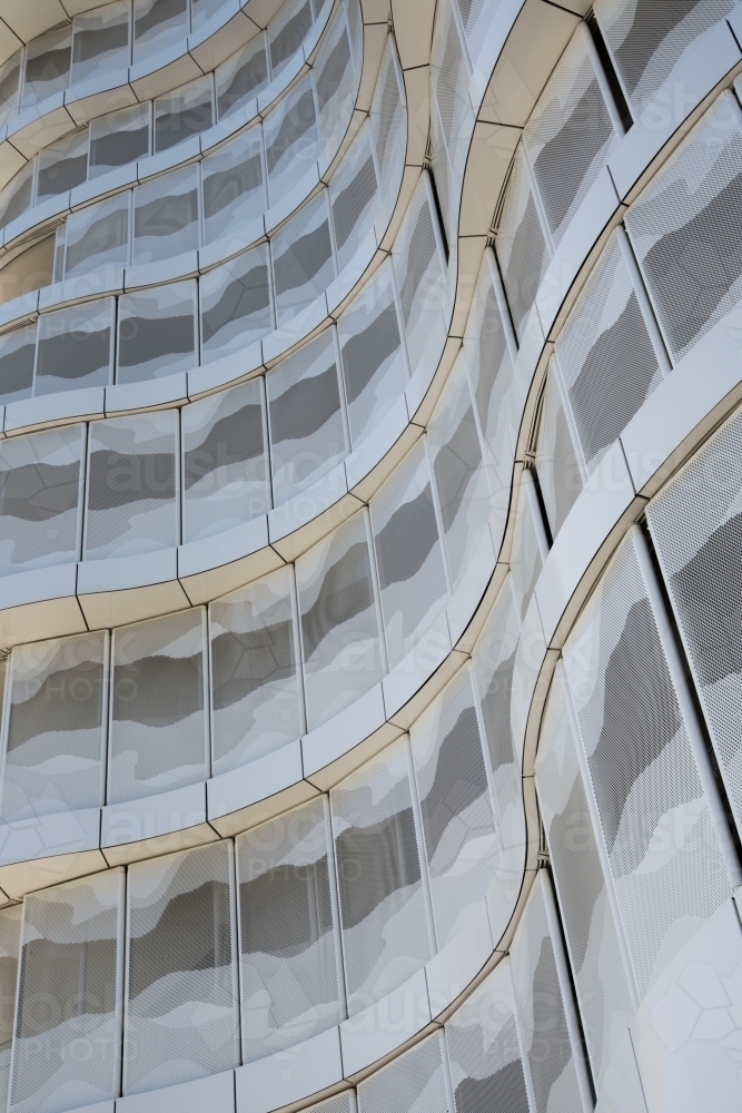Perforated Curved Building Facade - Australian Stock Image