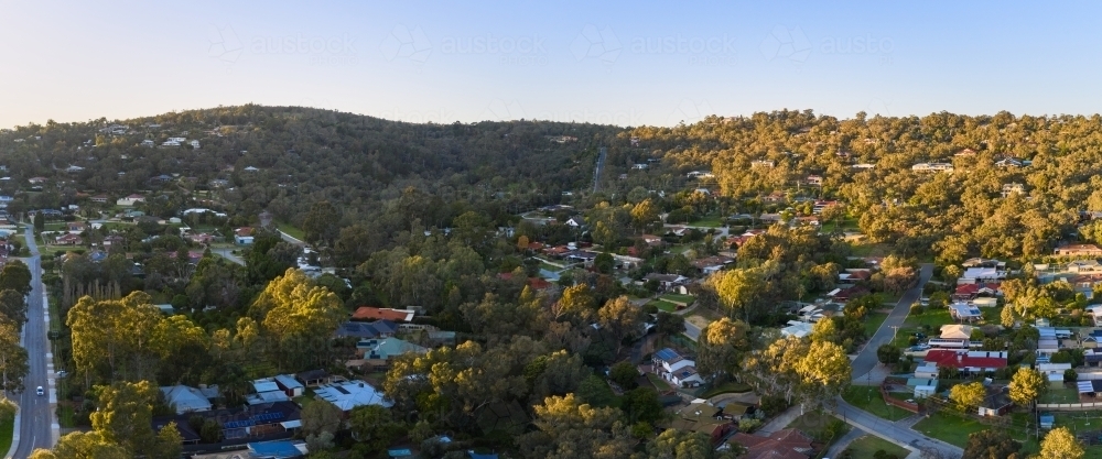 Perth hills in the early morning aerial view - Australian Stock Image
