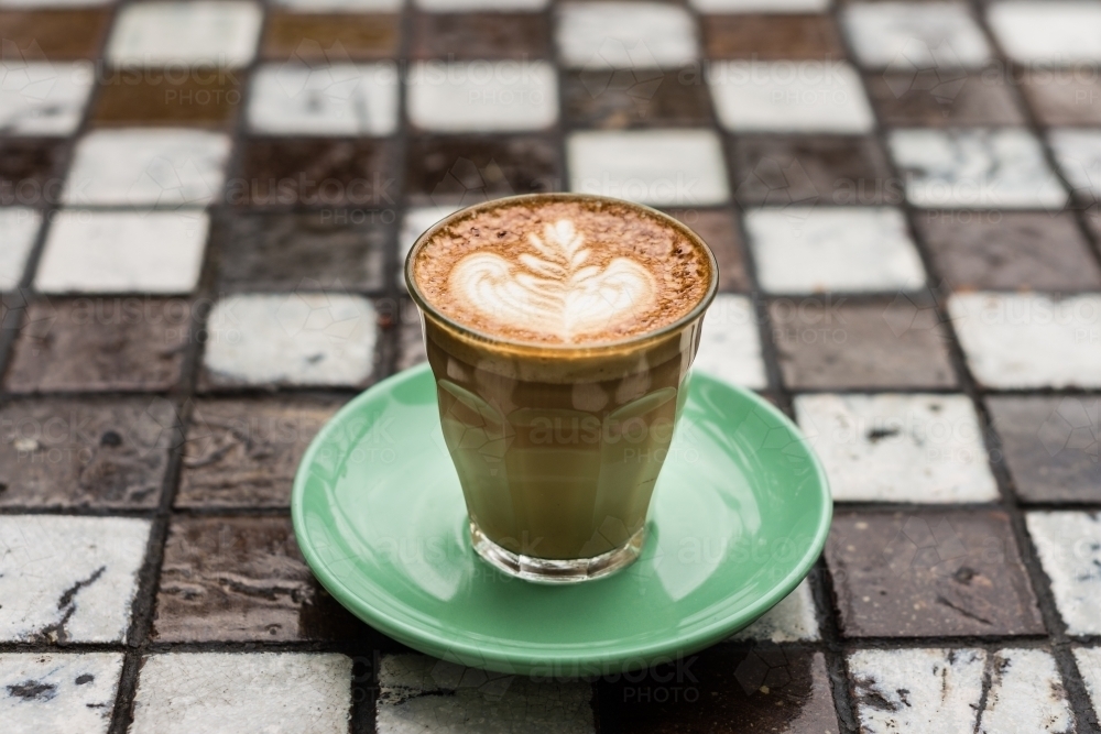 piccolo latte in glass - Australian Stock Image