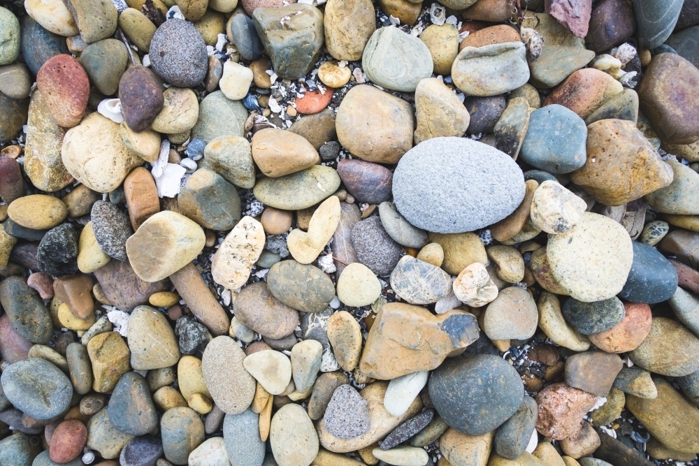 Pile of mixed stones - Australian Stock Image
