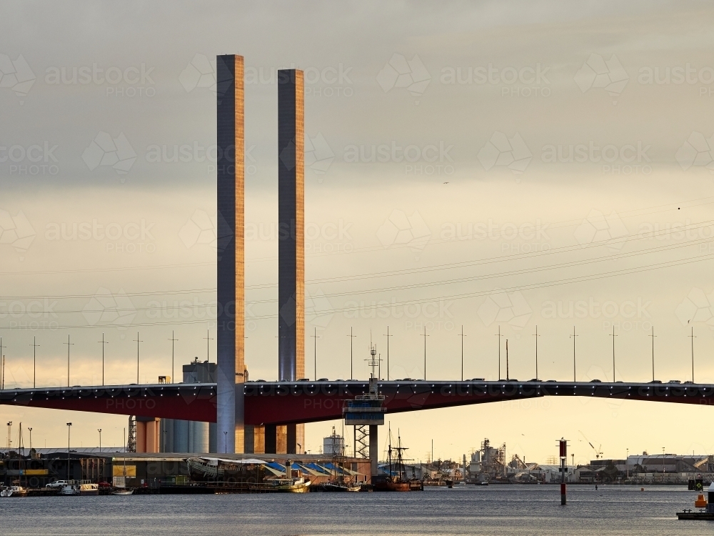 Pillars on Bolte Bridge, Melbourne - Australian Stock Image