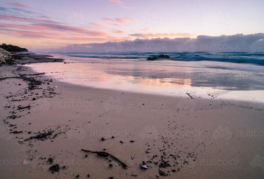 Pink dawn at Frenchman's Beach - Australian Stock Image