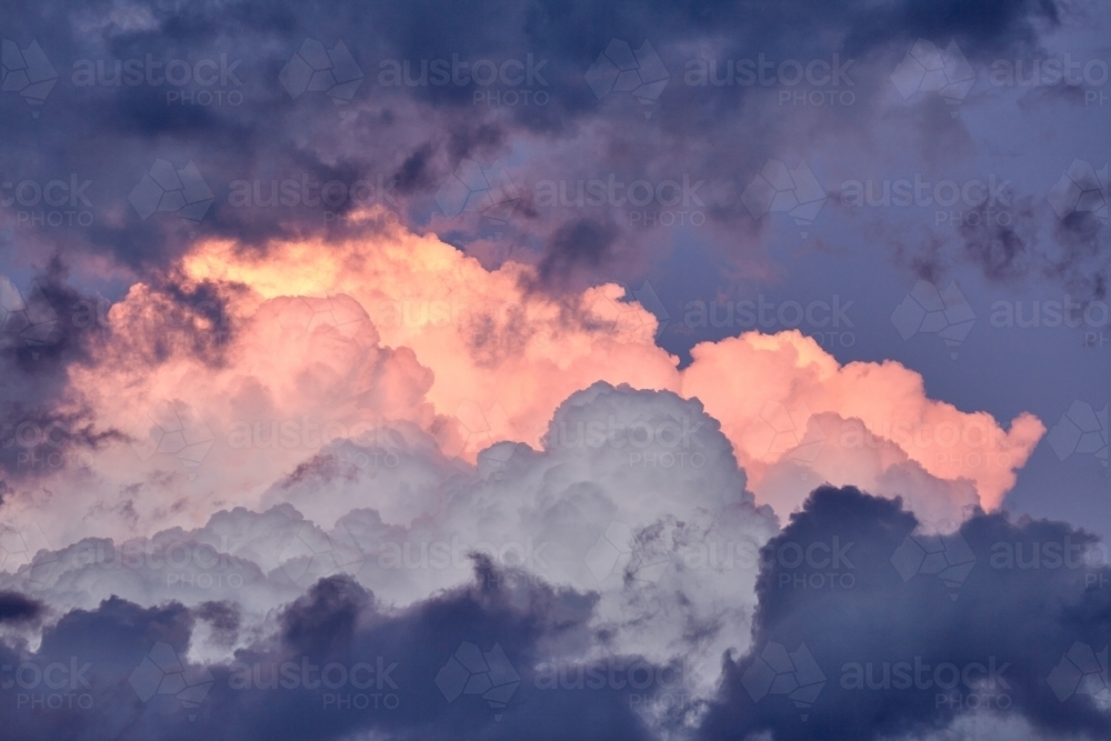 Image of Pink fluffy clouds Austockphoto