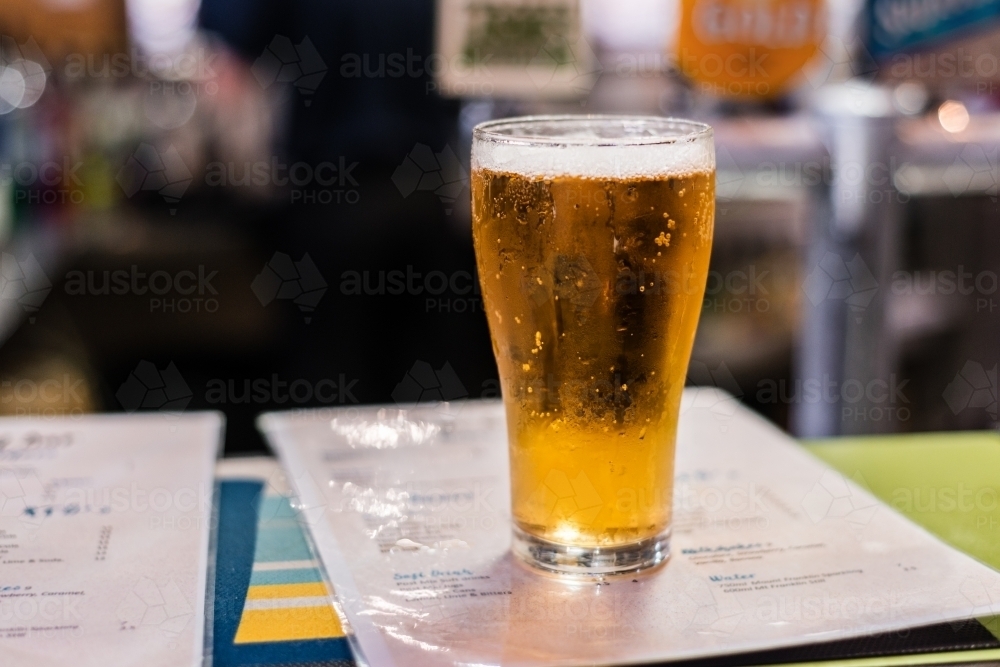 pint of beer on the bar - Australian Stock Image