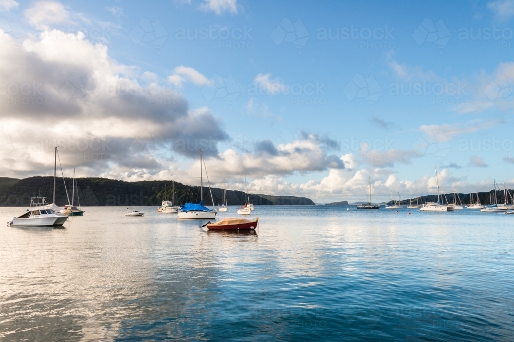pittwater harbour looking to Lion Island - Australian Stock Image