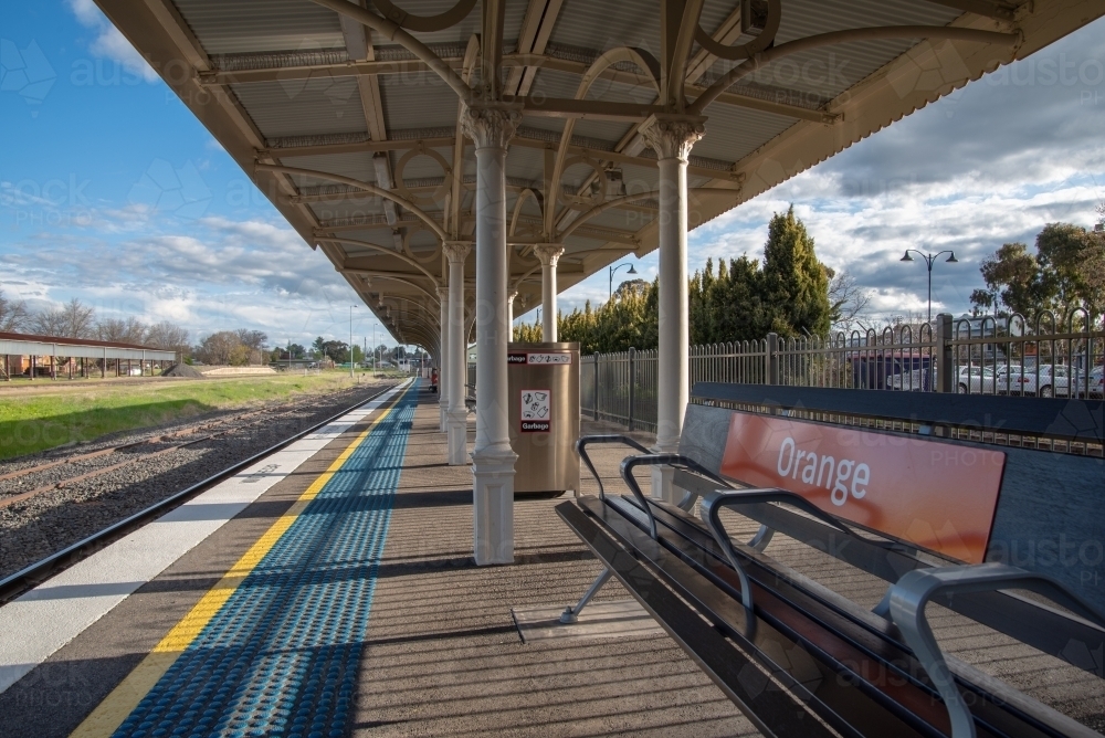 Platform at Orange railway station - Australian Stock Image