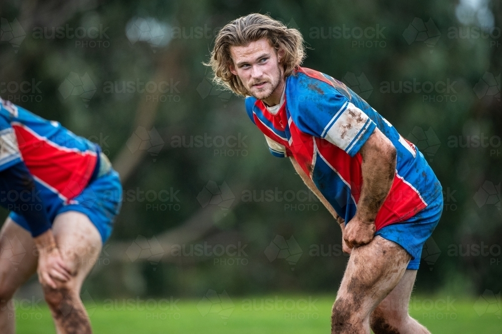 Player during rugby union match - Australian Stock Image