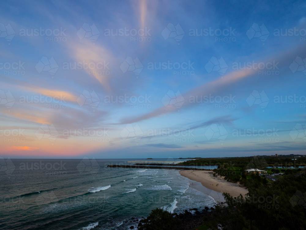 Point Danger, overlooking Duranbah Beach on the Queensland, New South Wales border - Australian Stock Image