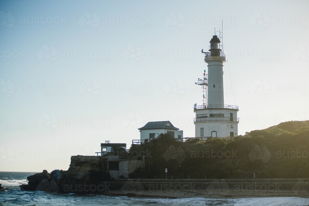 Point Lonsdale lighthouse at sunset - Australian Stock Image