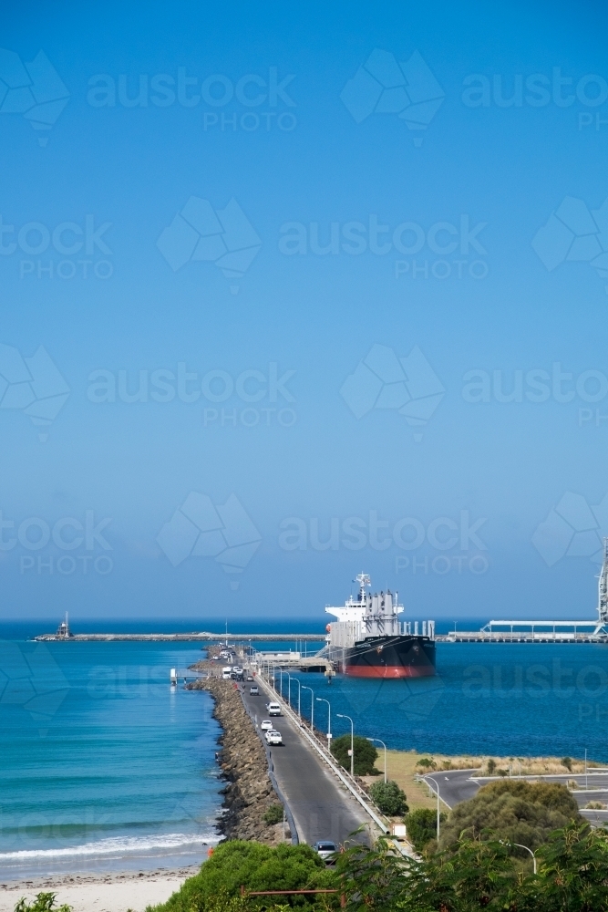 Portland harbour a working port - Australian Stock Image