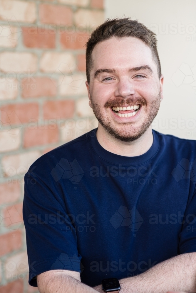 portrait, gay man in his 30s - Australian Stock Image