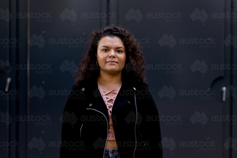 portrait moments with aboriginal woman - Australian Stock Image