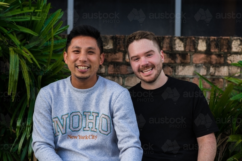 portrait of 2 gay men - Australian Stock Image