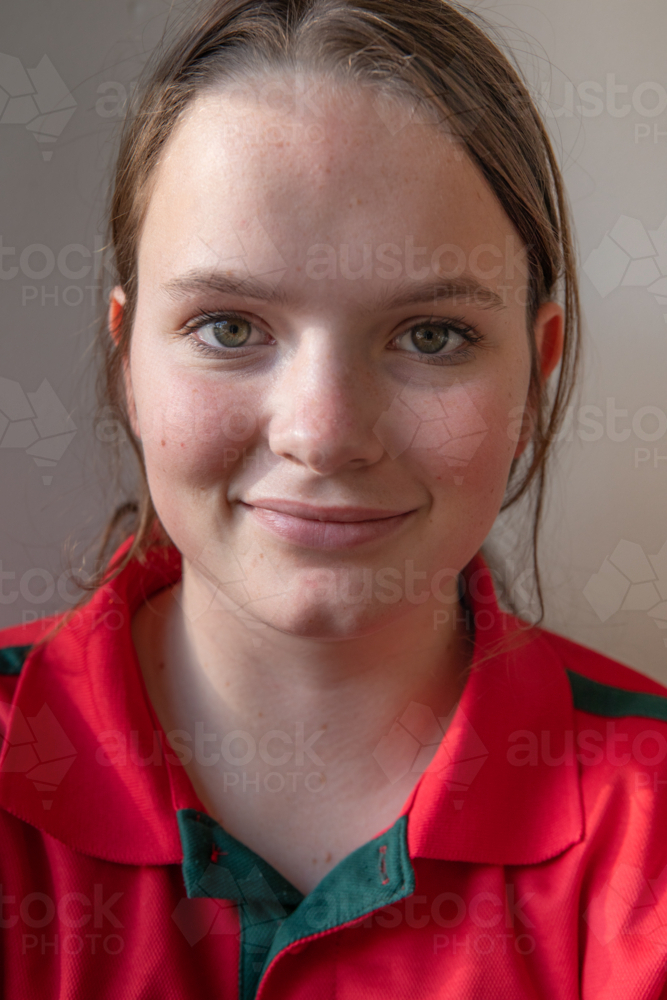 Portrait of a female student smiling - Australian Stock Image