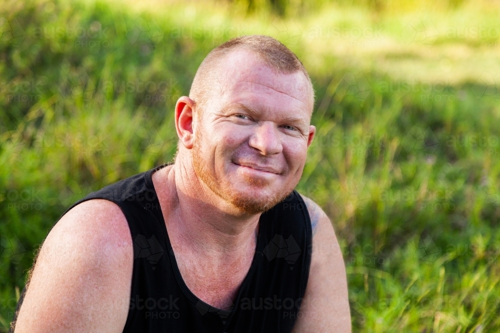 portrait of a man outside - Australian Stock Image