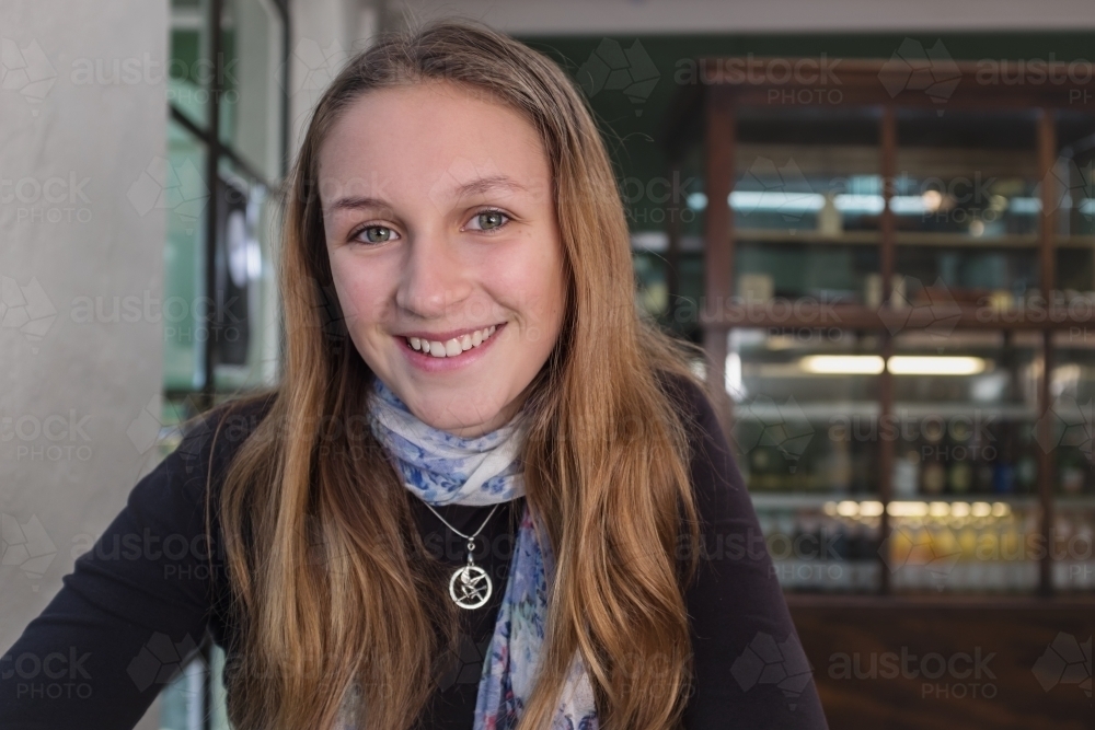 portrait of a pretty, natural teenage girl - Australian Stock Image