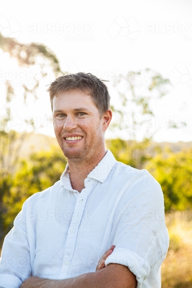 Portrait of a smiling farmer - Australian Stock Image