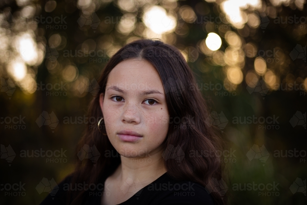 Portrait of a teen girl outside - Australian Stock Image