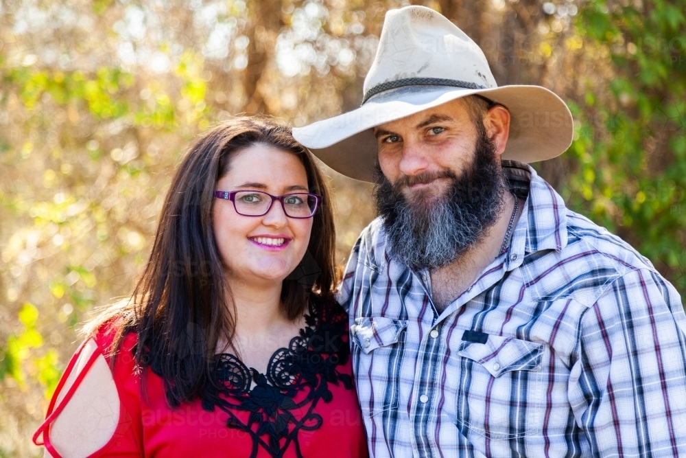 Portrait of happy country couple - Australian Stock Image