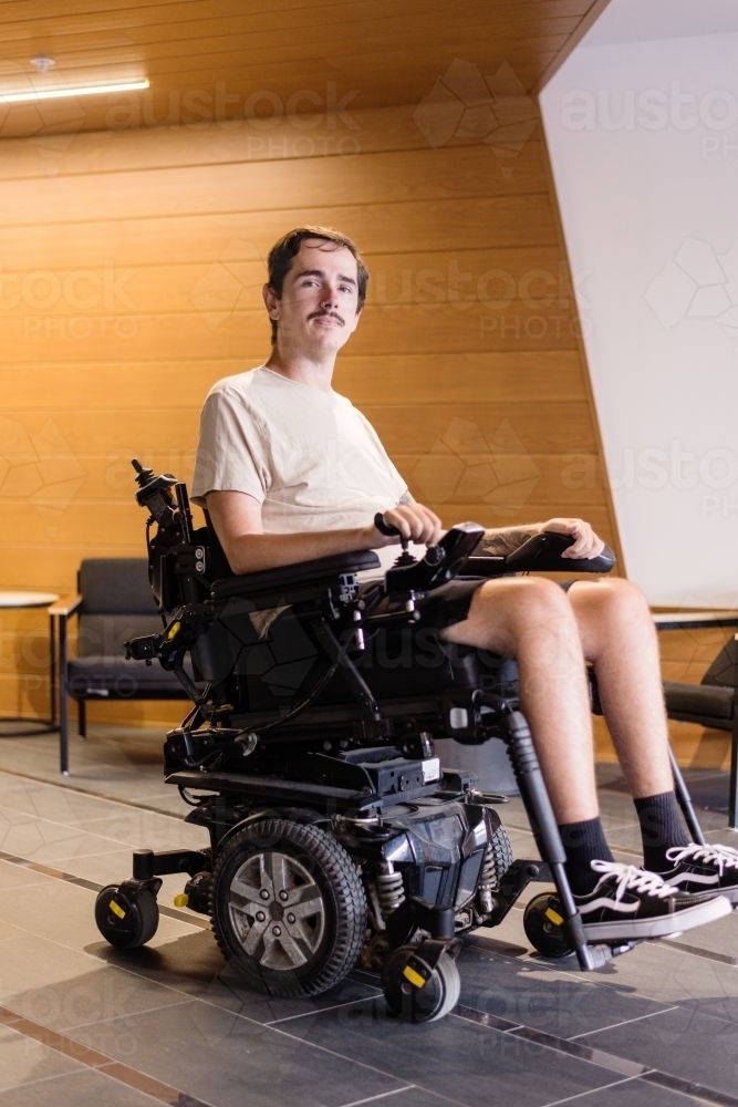 portrait of man in wheelchair - Australian Stock Image