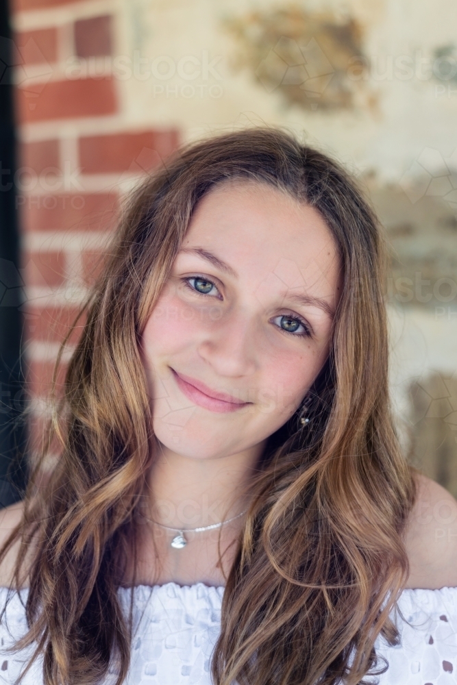portrait of pretty teen girl - Australian Stock Image