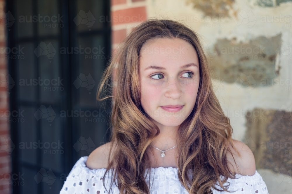 portrait of pretty teen girl - Australian Stock Image
