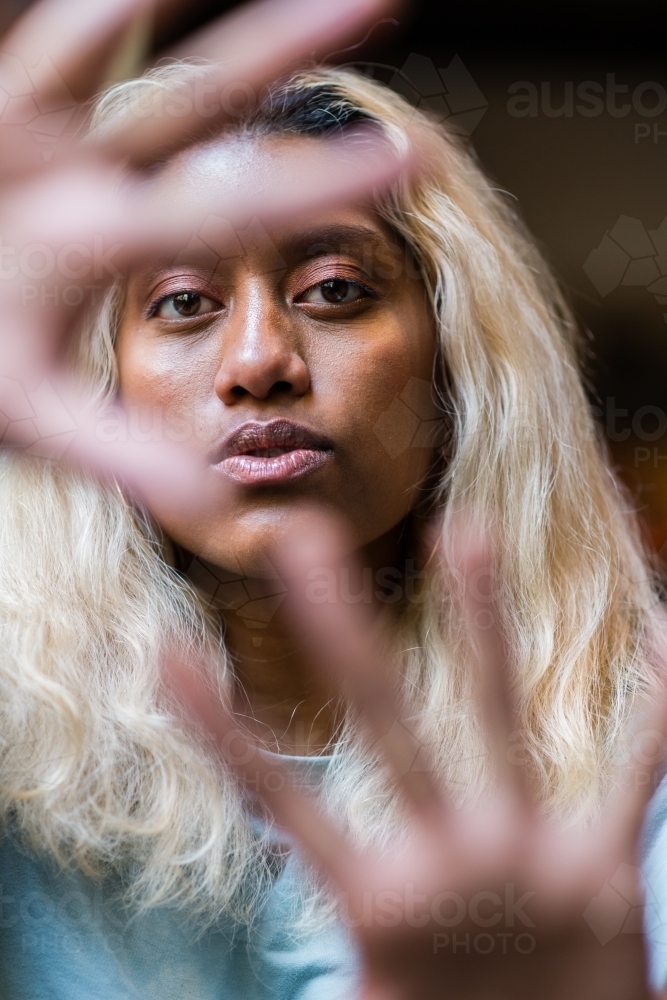 portrait of south asian woman - Australian Stock Image