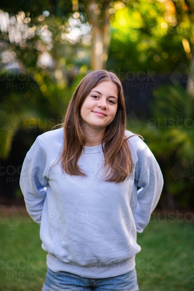 portrait of young teen girl - Australian Stock Image