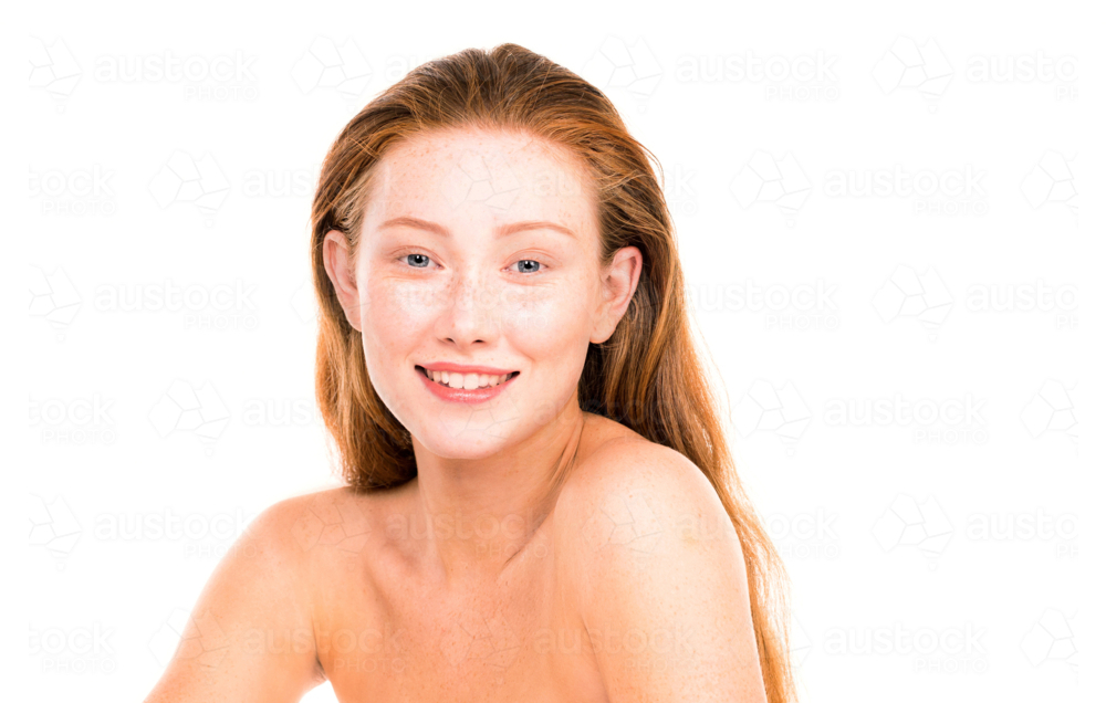portrait of young woman with clean clear skin - Australian Stock Image