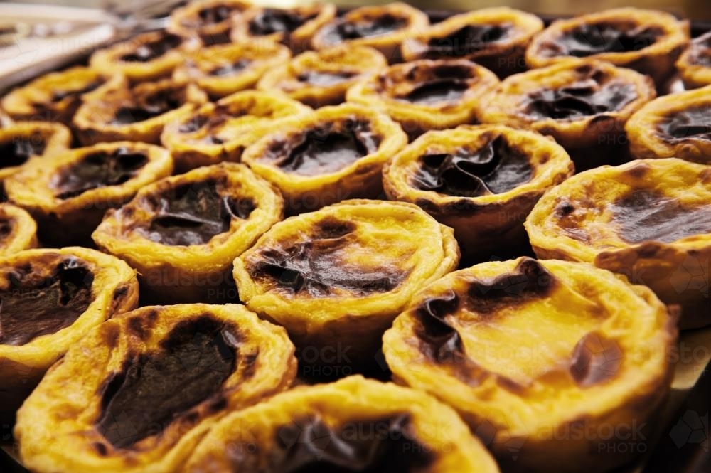 Portuguese custard tarts - Australian Stock Image