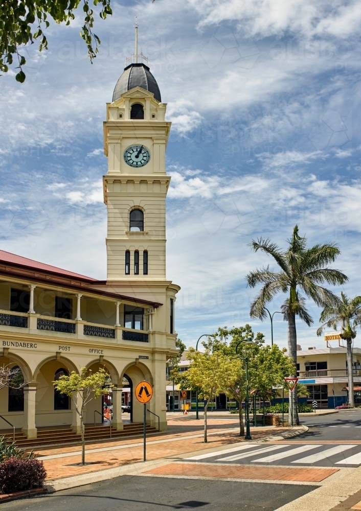 Post office and clocktower in country town - Australian Stock Image