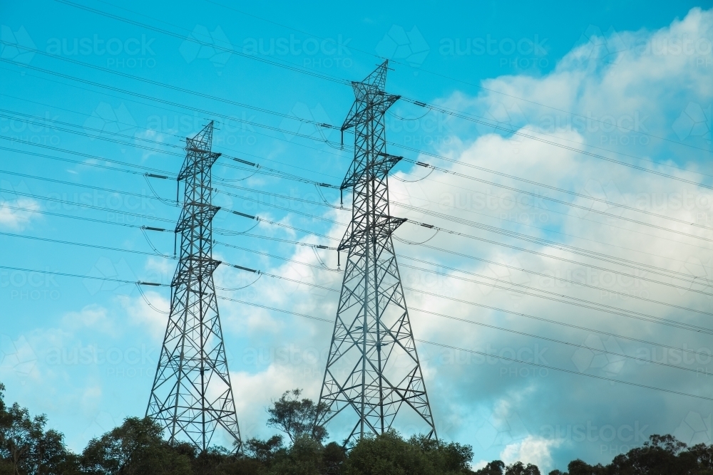 Image of power lines - Austockphoto