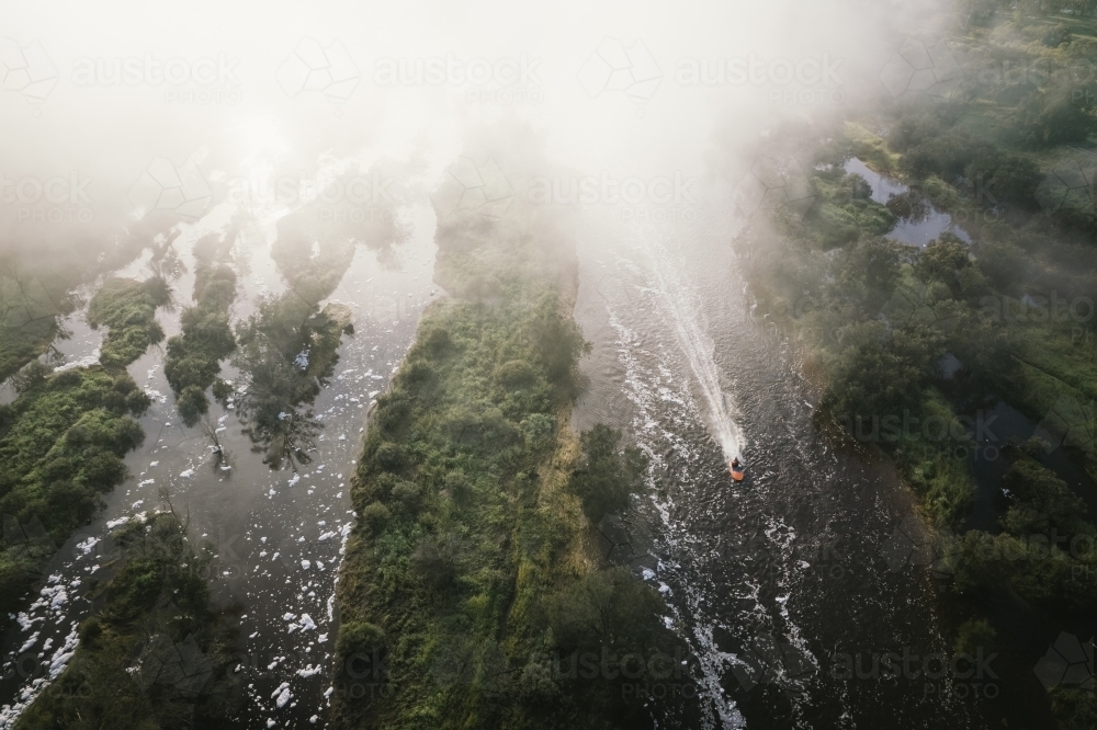 Powerboat racing along the Avon River in Western Australia - Australian Stock Image