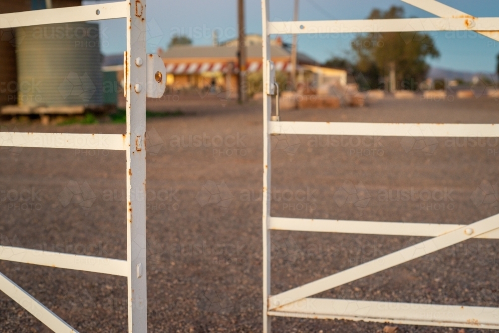Prairie Hotel gate, Parachilna, Flinders Ranges, SA - Australian Stock Image