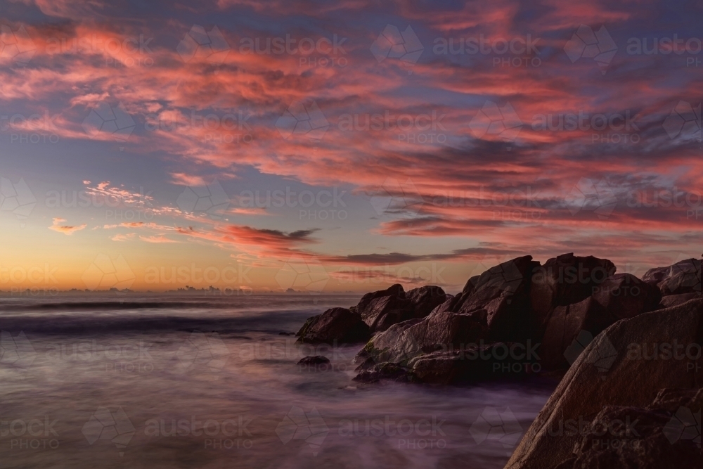 Pre-dawn at Zenith Beach, Port Stephens - Australian Stock Image