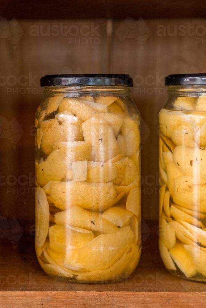 preserved lemons in a jar - Australian Stock Image