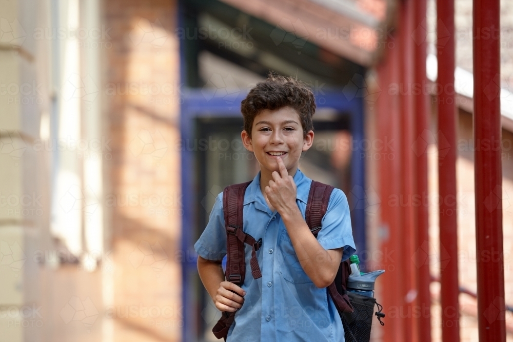 Primary school student at school - Australian Stock Image