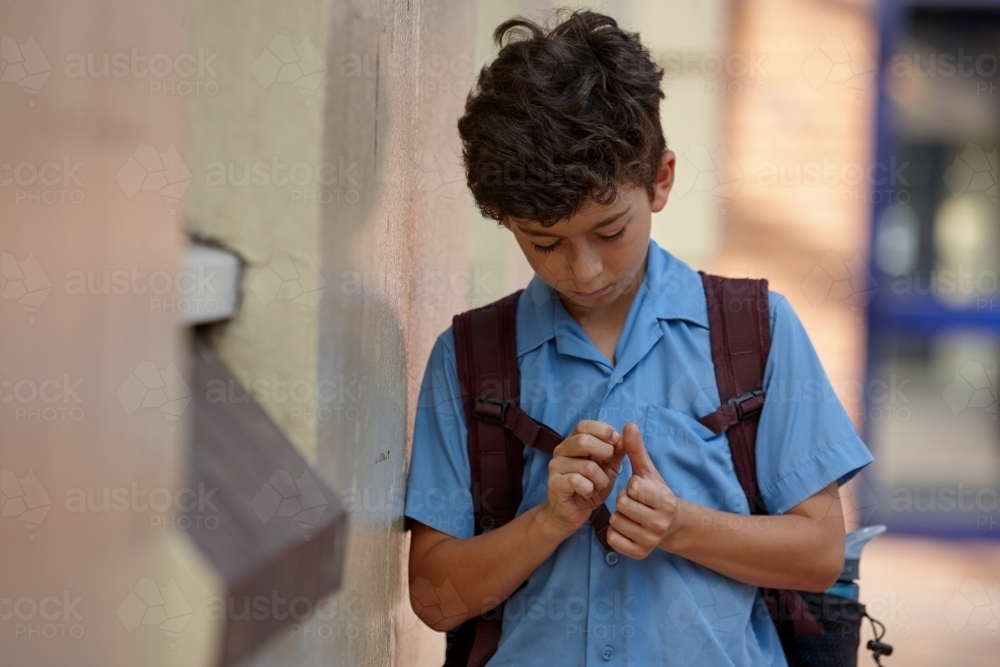 Primary school student at school - Australian Stock Image
