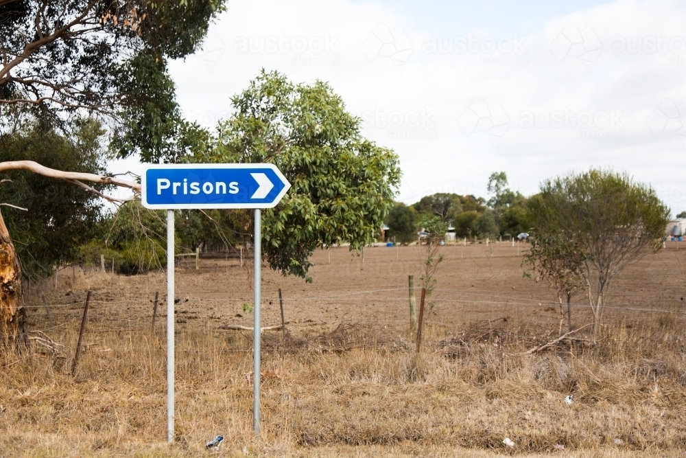 prisons sign - Australian Stock Image