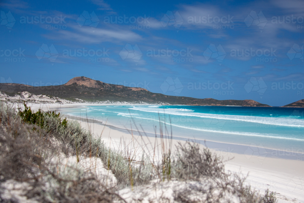 Pristine beach with fine white sand - Australian Stock Image