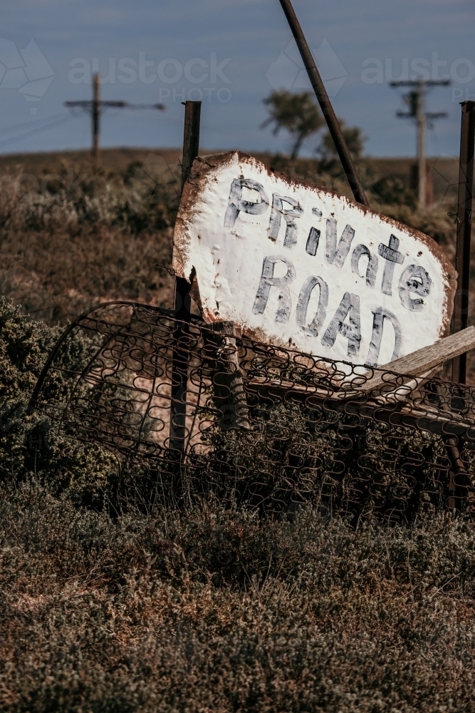 Private road sign - Australian Stock Image