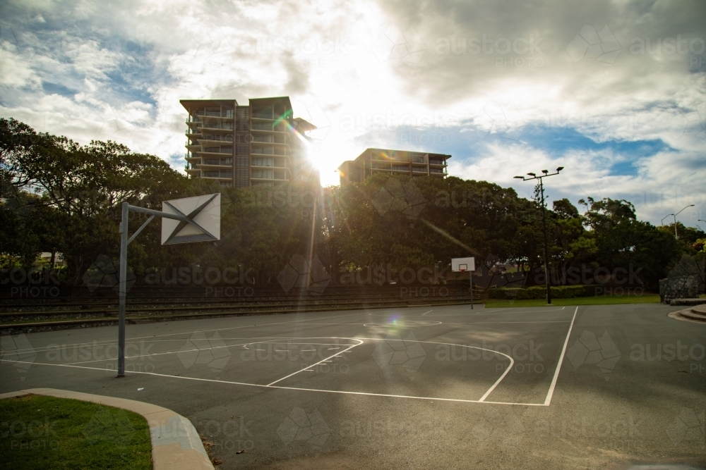 Public basketball court located at Settlement Cove Park, Redcliffe Australia - Australian Stock Image